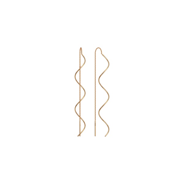 Серьги из красного золота «Спираль + Кобра»